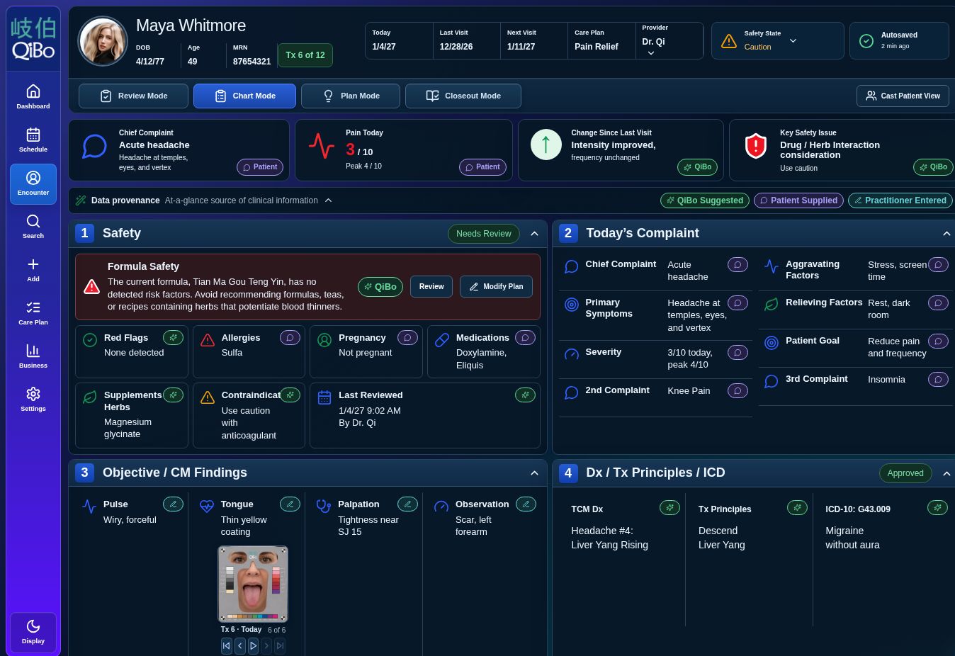QiBo Chart Mode interface